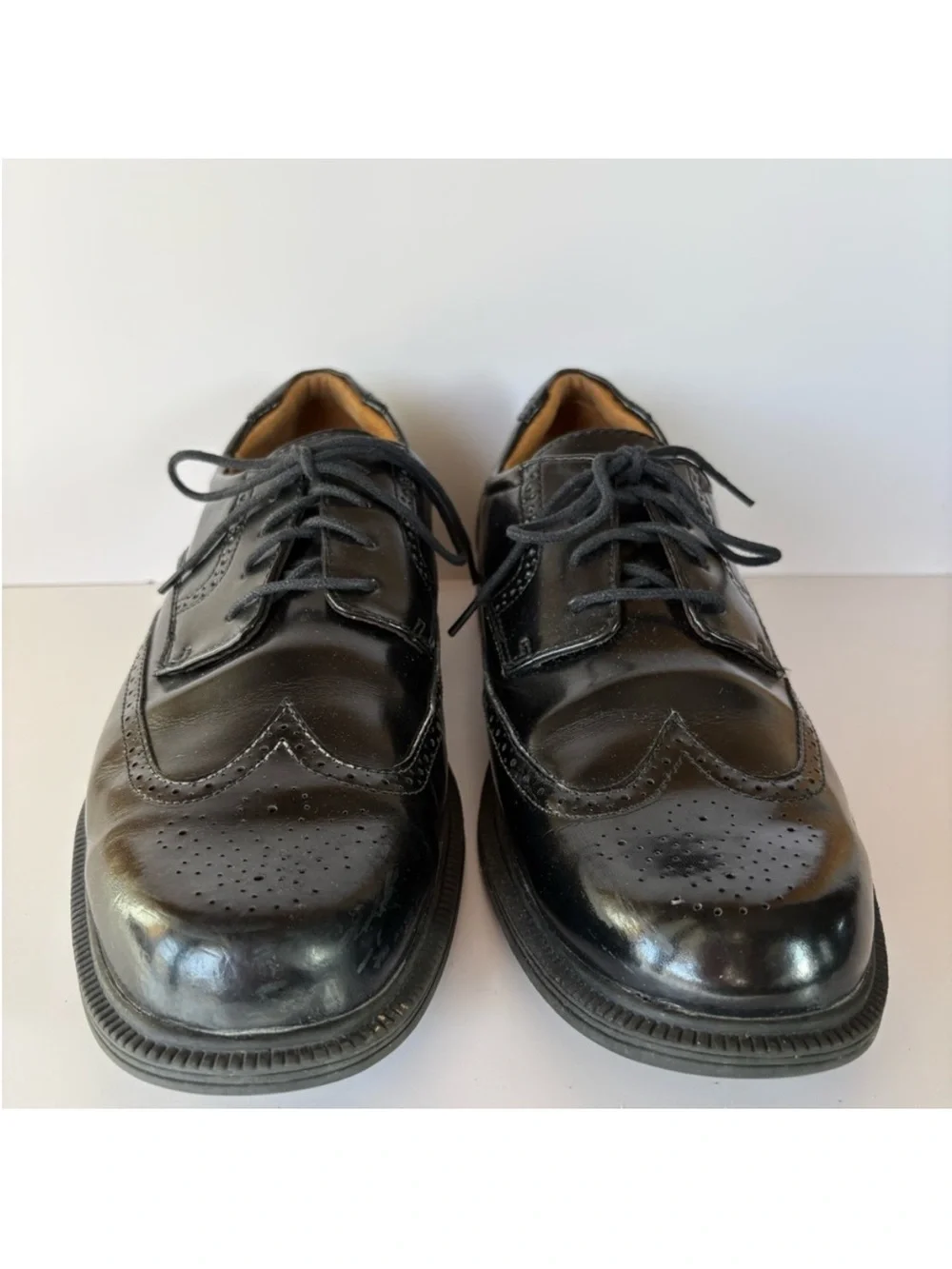 Croft & Barrow Core Technology Black Leather Wingtip Oxford Dress Shoes